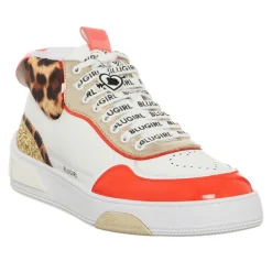 Blugirl Blumarine Baskets|Sneakers en Cuir Wilow blanc/rouge/léopard