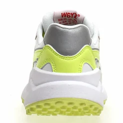W6YZ Baskets|Sneakers en Cuir Wolf blanc/jaune fluo