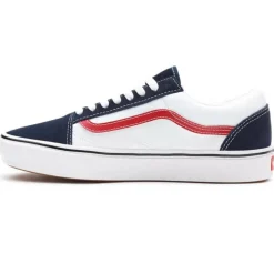 Vans Baskets|Sneakers en Toile & Velours de Cuir Tri-Tone ComfyCush Old Skool blanc/bleu/rouge