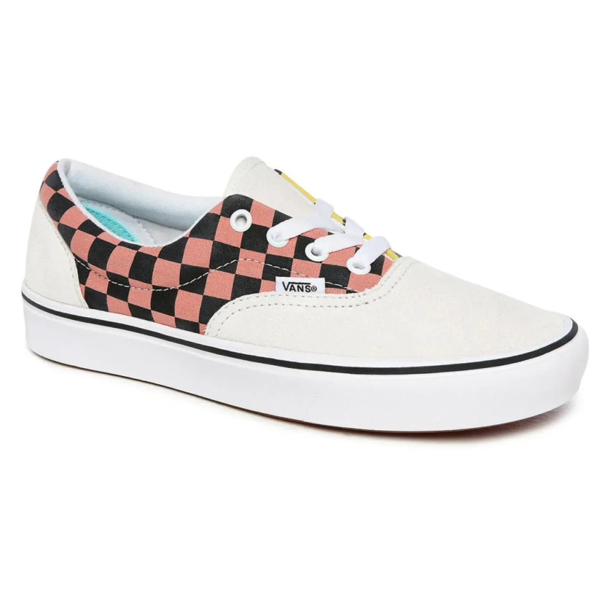 Vans Baskets|Sneakers en Velours de Cuir & Toile Mixed Media ComfyCush Era blanc/rose/jaune/noir