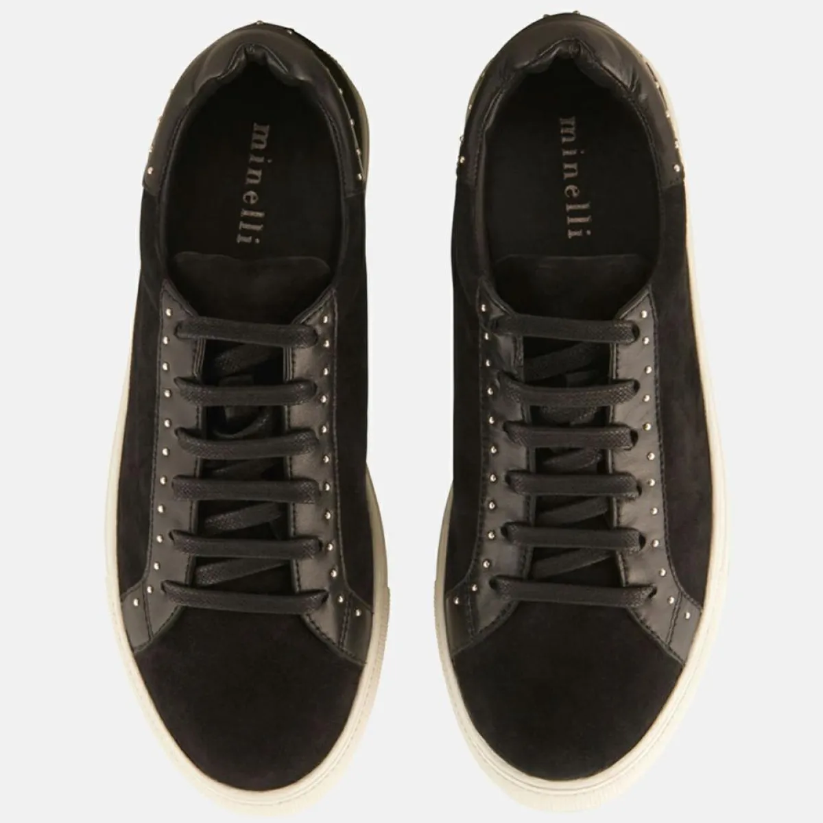 Minelli Baskets|Sneakers en Velours de Cuir Clara noires