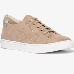 Bocage Baskets|Sneakers en Velours de Cuir à motifs Lauraine nude