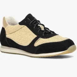 Bocage Baskets|Sneakers en Velours de Cuir biamtières Lyman noir/paille