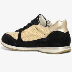 Bocage Baskets|Sneakers en Velours de Cuir biamtières Lyman noir/paille