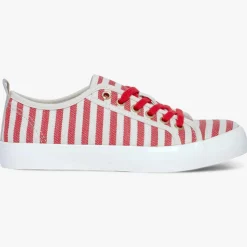 Bocage Baskets|Sneakers Laurier rayées rouge/blanc