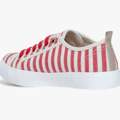 Bocage Baskets|Sneakers Laurier rayées rouge/blanc