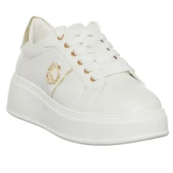 Loretta by Loretta Baskets|Sneakers Lona écru/doré - Plateforme 5 cm