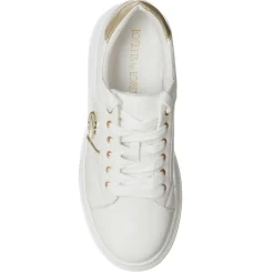 Loretta by Loretta Baskets|Sneakers Lona écru/doré - Plateforme 5 cm