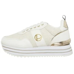 Loretta by Loretta Baskets|Sneakers Lurex blanc/doré