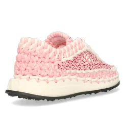 Valentino Baskets|Sneakers macramé blanc/rose