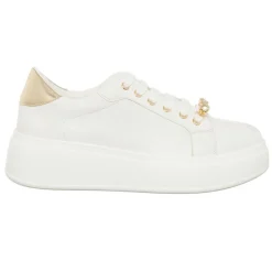 Loretta by Loretta Baskets|Sneakers Noa écru/doré - Plateforme 5 cm