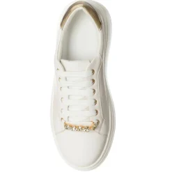 Loretta by Loretta Baskets|Sneakers Noa écru/doré - Plateforme 5 cm