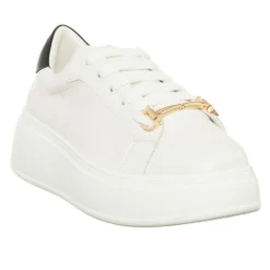 Loretta by Loretta Baskets|Sneakers Sona blanc/noir - Plateforme 5 cm