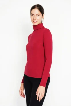 Assuili Sweats|Sous-pull en Soie mélangée bordeaux