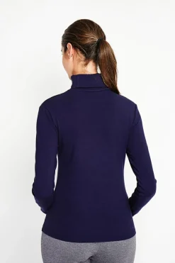 Assuili Pulls|Sous-pull en Soie mélangée bleu nuit