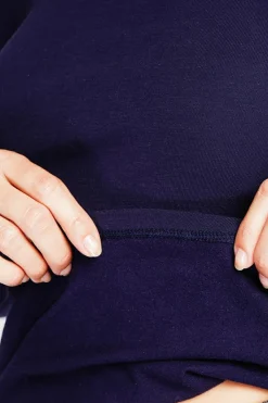 Assuili Pulls|Sous-pull en Soie mélangée bleu nuit