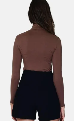 Assuili Sweats|Sous-pull en Soie mélangée café