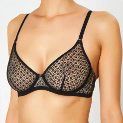 Huit Lingerie, Nuit|Soutien-gorge avec armatures en Soie mélangée Rendez-vous noir
