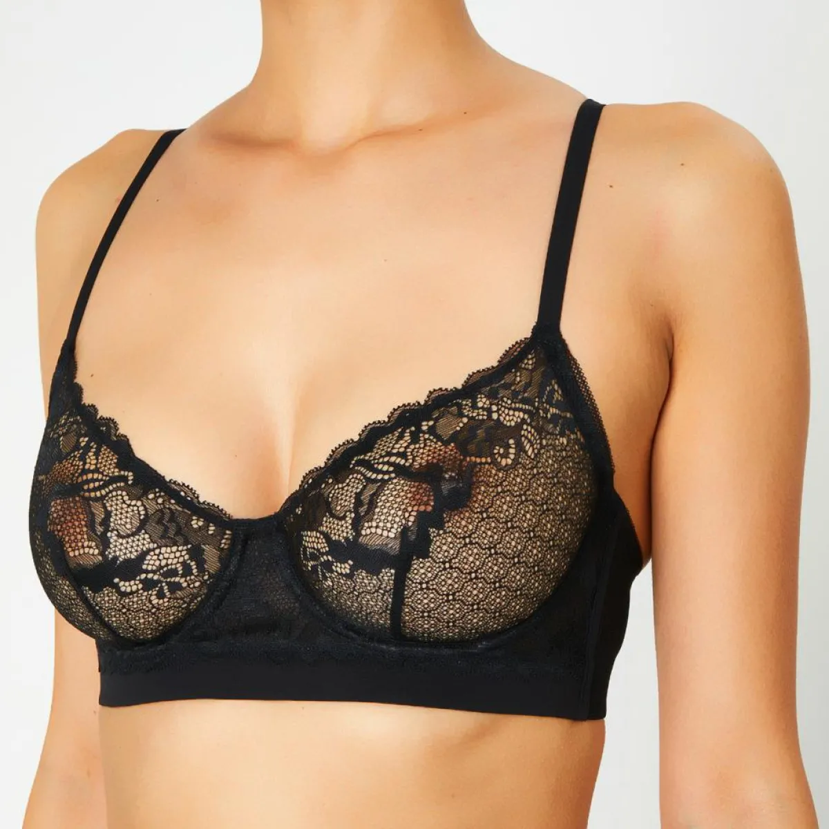 Huit Lingerie, Nuit|Soutien-gorge avec armatures en Soie mélangée Poprock noir