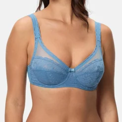 Playtex Lingerie, Nuit|Soutien-gorge avec armatures Coeur Croisé Feminin Dentelle bleu