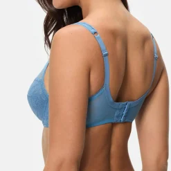 Playtex Lingerie, Nuit|Soutien-gorge avec armatures Coeur Croisé Feminin Dentelle bleu