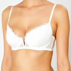 Huit Lingerie, Nuit|Soutien-gorge avec armatures en Soie mélangée Steal Magnolias blanc