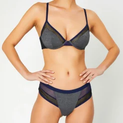 Huit Lingerie, Nuit|Soutien-gorge avec armatures Sporty gris/bleu marine