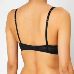Huit Lingerie, Nuit|Soutien-gorge avec armatures en Soie mélangée Flock noir