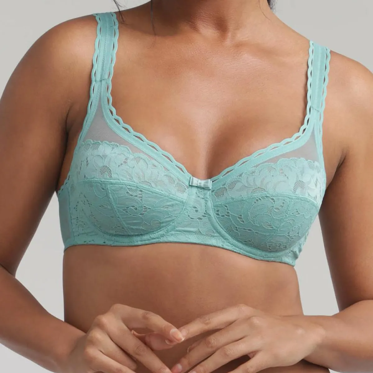 Playtex Lingerie, Nuit|Soutien-gorge Coeur Croisé Feminin Dentelle bleu turquoise