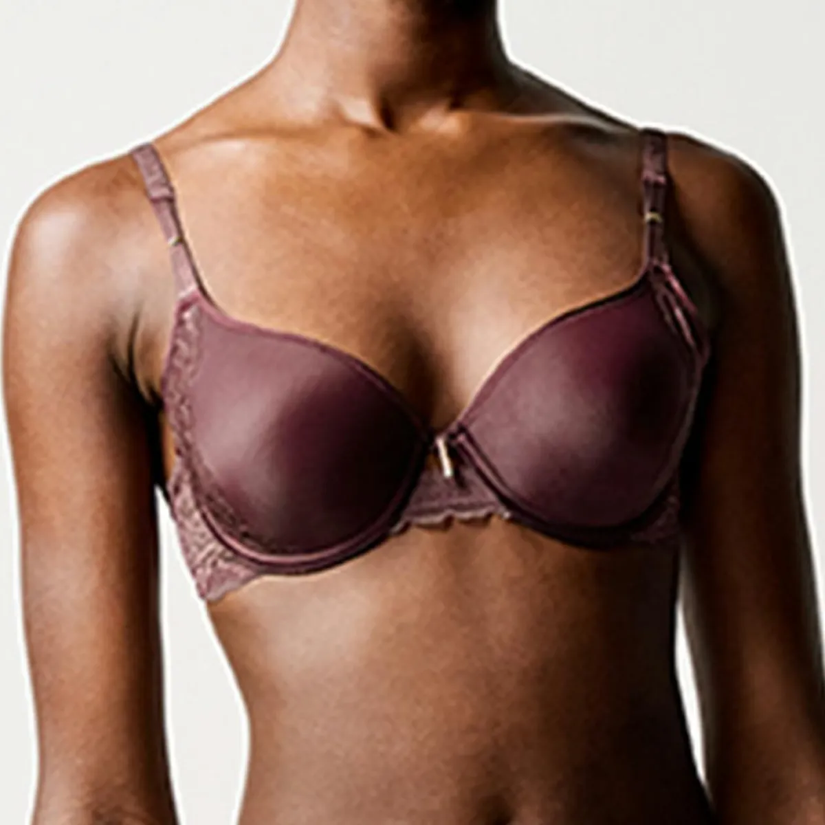 Chantelle Lingerie, Nuit|Soutien-gorge coques enveloppant memory Waltz marron cardinal