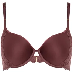 Chantelle Lingerie, Nuit|Soutien-gorge coques enveloppant memory Waltz marron cardinal