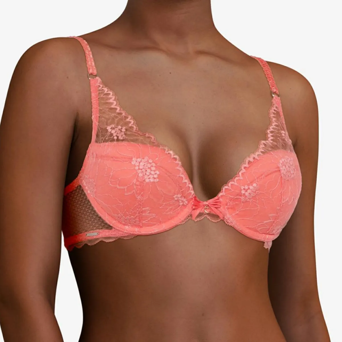 Chantelle Lingerie, Nuit|Soutien-gorge coques Push-Up avec mousse Opéra rose goyave