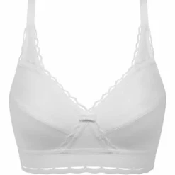 Playtex Lingerie, Nuit|Soutien-gorge en Coton Bio sans armatures Coeur Croisé blanc