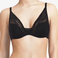 Chantelle Lingerie, Nuit|Soutien-gorge plongeant Likeness noir/doré