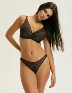 Esotiq Lingerie, Nuit|String K Nacre4 Chocolat Noir