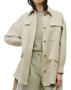 Marc O'Polo Chemises|Surchemise Ceinturée en Lin mélangé beige clair