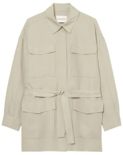 Marc O'Polo Chemises|Surchemise Ceinturée en Lin mélangé beige clair