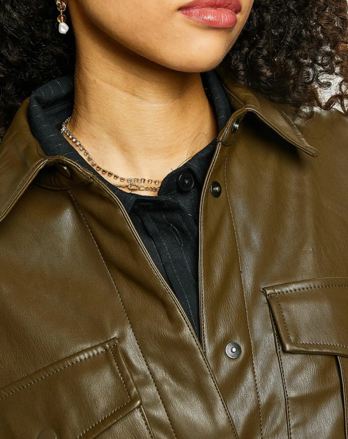 Esprit Vestes, Blousons|Surchemise décontractée Army kaki