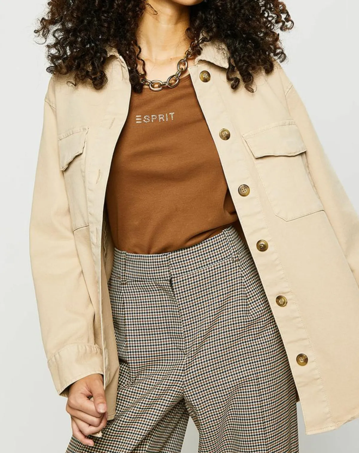 Esprit Vestes, Blousons|Surchemise en Coton bio collection EDC by écrue