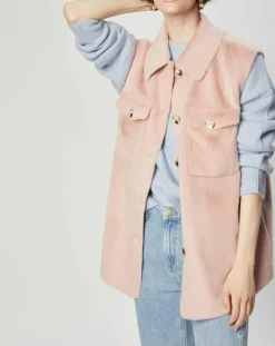 Lou Andrea Chemises|Surchemise en Fausse Fourrure Lily rose poudre