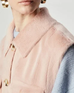 Lou Andrea Chemises|Surchemise en Fausse Fourrure Lily rose poudre