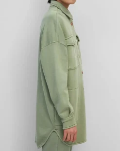 Marc O'Polo Chemises|Surchemise en Jersey Coton Bio Oversized vert clair