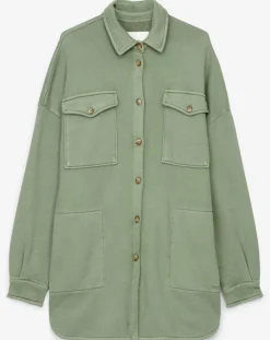 Marc O'Polo Chemises|Surchemise en Jersey Coton Bio Oversized vert clair