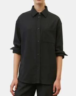 Marc O'Polo Chemises|Surchemise en Laine mélangée noire