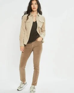 Lauren Vidal Chemises|Surchemise en Velours côtelé Cloé amande