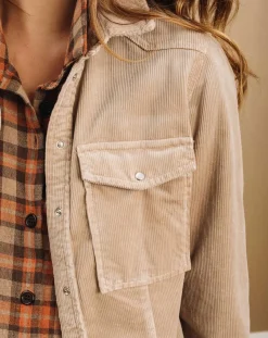 Lauren Vidal Chemises|Surchemise en Velours côtelé Cloé amande