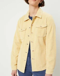 Caroll Vestes, Blousons|Surchemise en Velours côtelé Kala citron