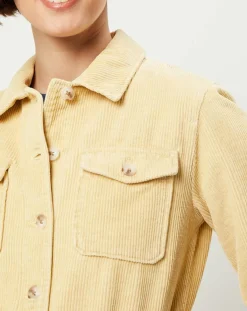 Caroll Vestes, Blousons|Surchemise en Velours côtelé Kala citron