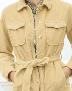 Caroll Vestes, Blousons|Surchemise en Velours côtelé Kala citron