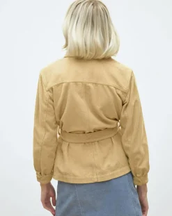 Caroll Vestes, Blousons|Surchemise en Velours côtelé Kala citron